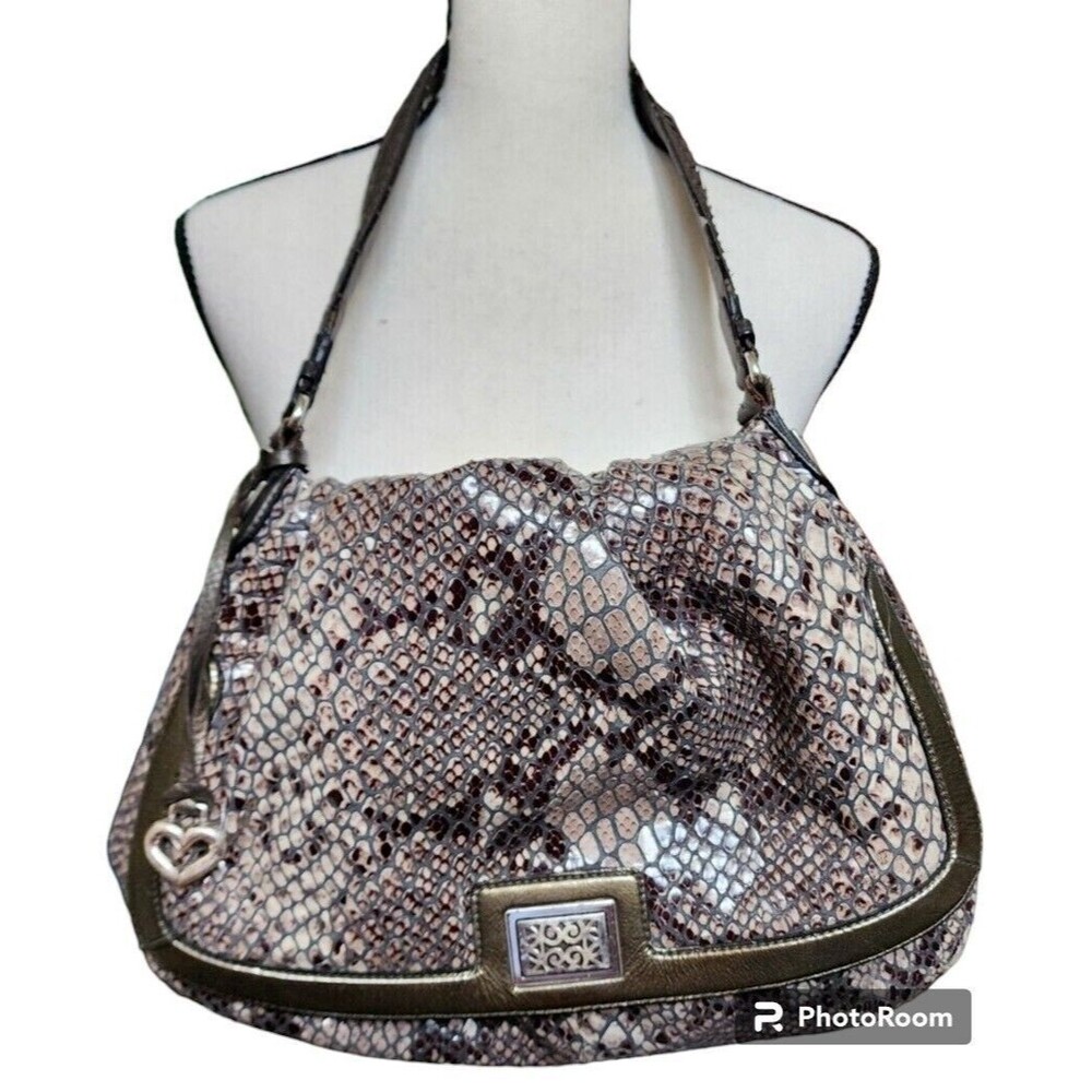 Brighton Snakeskin Leather Shoulder Bag